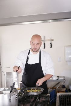 chef working and cooking