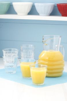 Fresh squeezed orange juice made by extraction from the most sweet and delicious fresh fruit.