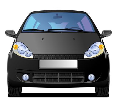 A Vector  illustration of car. front view. Simple gradients only - no gradient mesh.