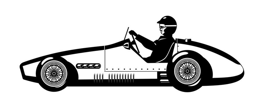 vector illustration of retro formula 1 racing car 