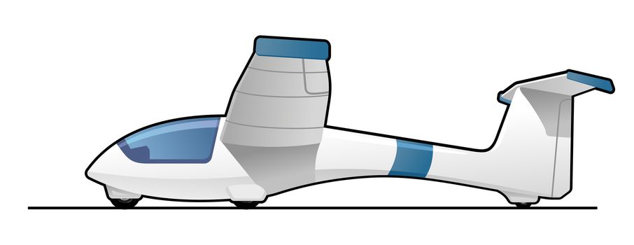 illustration of a light aircraft.  Simple gradients only - no gradient mesh.