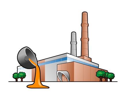 color vector illustration of casting plant. 