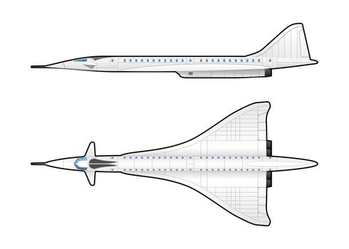 illustration of a aircraft.  Simple gradients only - no gradient mesh.