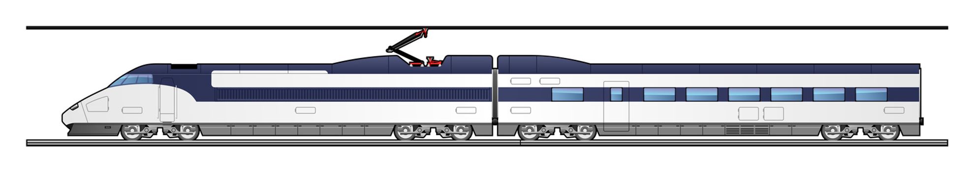 illustration of a train. Simple gradients only - no gradient mesh.