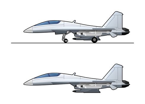 illustration of a pursuit plane. Simple gradients only - no gradient mesh.