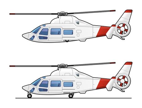 illustration of the passenger  helicopter. Simple gradients only - no gradient mesh.