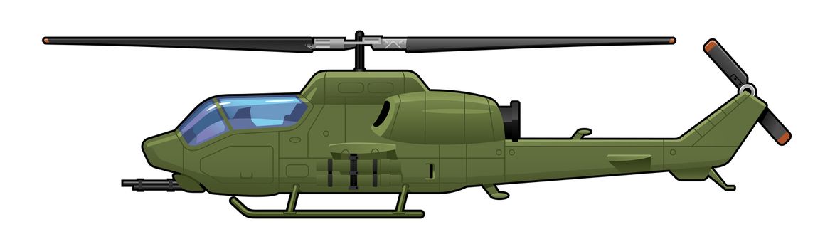 illustration of the helicopter. Simple gradients only - no gradient mesh.