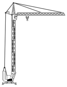 vector black and white illustration of a crane. 