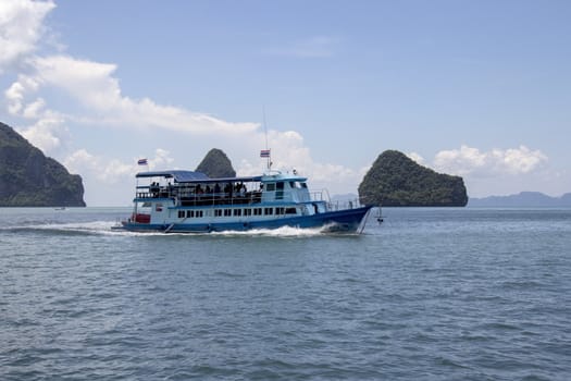 Tourist boat in Phang Nga Bay, Thailand