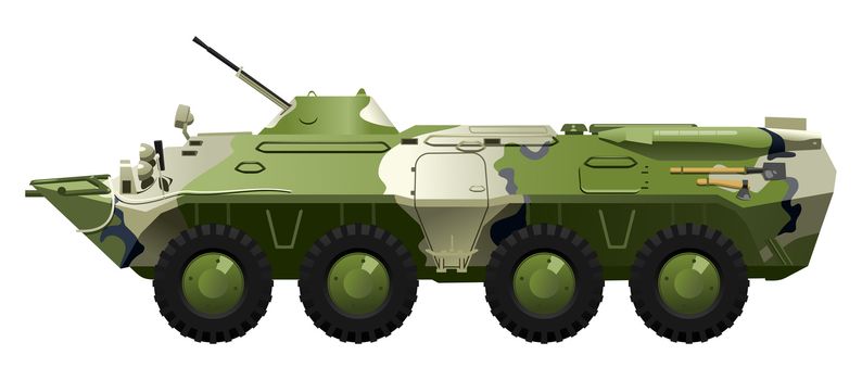 illustration of armored troop-carrier.