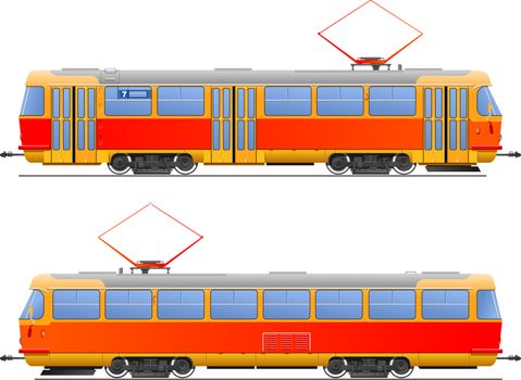 illustration tram. side view.