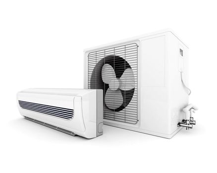 Image of modern air conditioner isolated on a white background