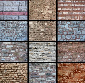 a variety of wall textures