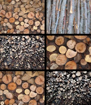 six pieces of wood background image