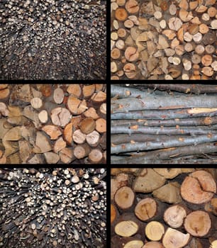 six pieces of wood background image
