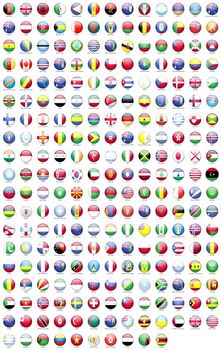 flags of various countries' round icon