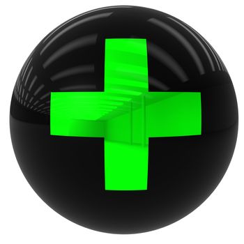 3D simulation of a ball with the sum symbol isolated and with clipping path