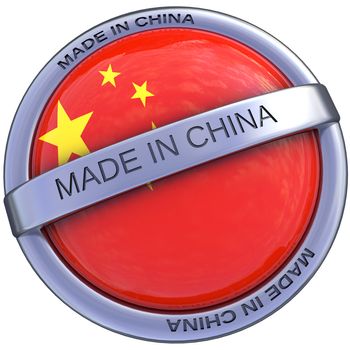 made in china symbol in 3d isolated with clipping path and alpha channel