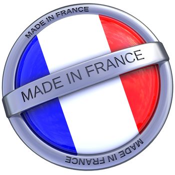 made in france symbol in 3d isolated with clipping path and alpha channel