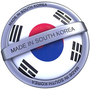 symbol made in south korea ​​in 3d isolated with clipping path and alpha channel