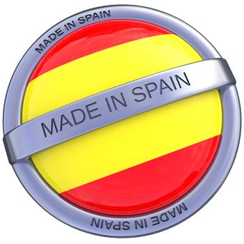 made in Spain symbol in 3d isolated with clipping path and alpha channel