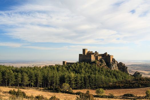Medieval castle of Loarre, Spain. The fortress was built largely during the 11th and 12th centuries