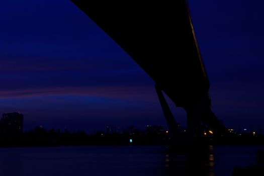 Bhumibol  bridge  area at twilight,Bangkok,Thailand