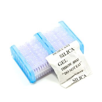 silica gel isolate on white background
