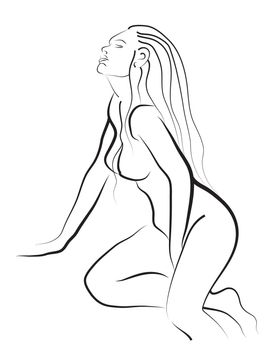 Stylized Sketch of a sexy woman made in 2d software