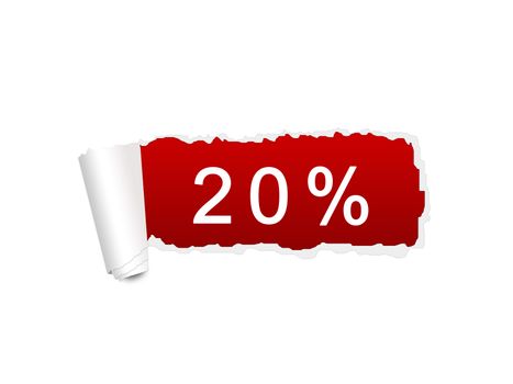 20 percent discount on the ripped paper