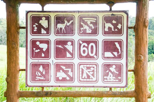 Symbols prohibited in the forest.