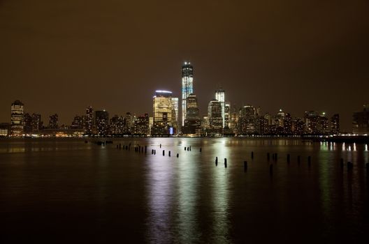 The Freedom Tower under construction at Lower Manhattan