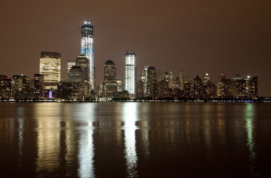 The Freedom Tower under construction at Lower Manhattan