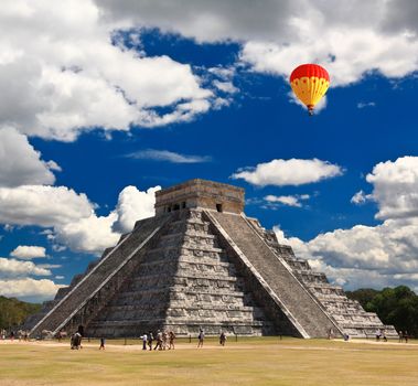 The temples of chichen itza temple in Mexico, one of the new 7 wonders of the world