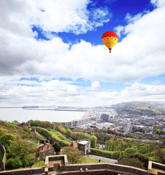 view from Dover castle in England UK 