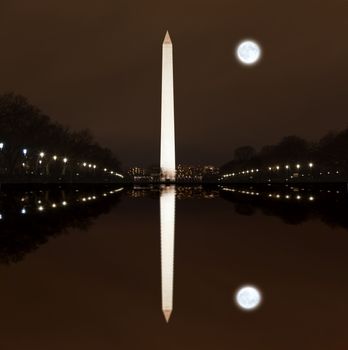 Washington Memorial at Night in Washington DC
