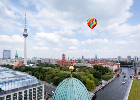 aerial view of central Berlin from the top of Berliner Dom
