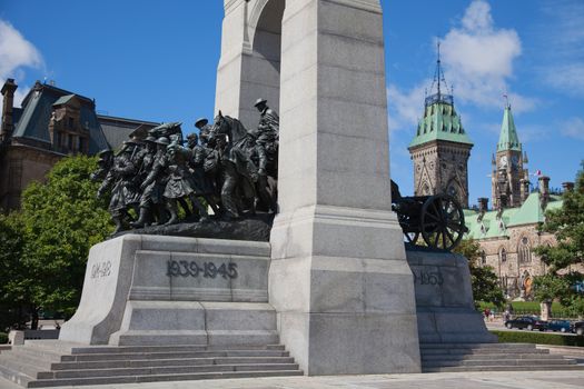 The National War Memorial in downtown Ottawa