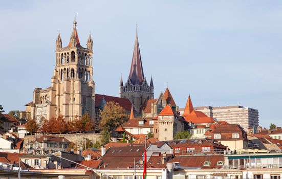 City of Lausanne in the west of Switzerland