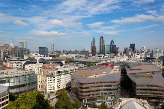 London city view from top of  St. Paul Cathedral