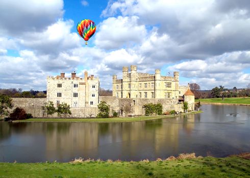 The leeds castle under sunny sky in England