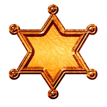 Sheriff star logo in bronze golden with black background.