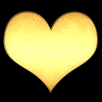 Heart poker card symbol in gold and black background.