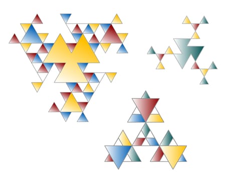 set of triangle designs - illustration