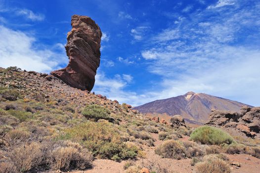 Rocky cliff of Teide National Park. Tenerife, Canary Islands