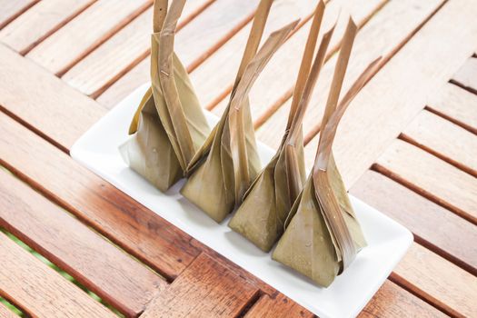 Steamed flour with coconut filling dessert, stock photo