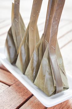 Close up steamed flour with coconut filling, stock photo