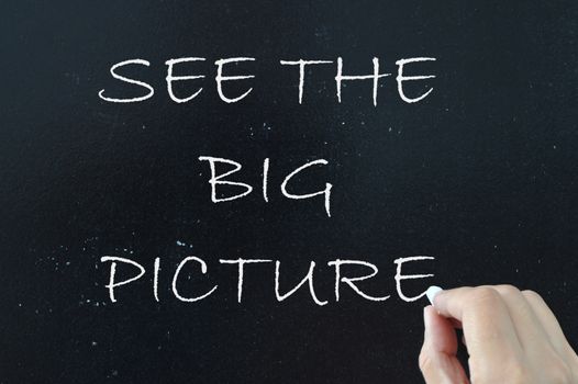See the big picture written on a blackboard 