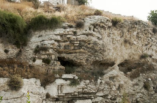 the original mountain Golgotha in Jerusalem weher jesus Chris was crucified
