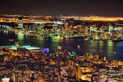 New Jersey and river Hudson in the night